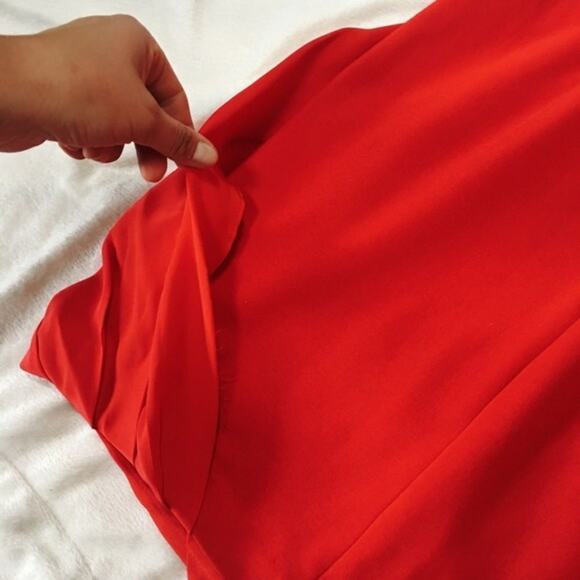 Cynthia Steffe Red Draped Sleeveless Mini Dress | Sz 4 - Picture 5 of 6